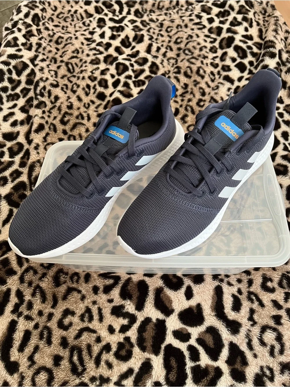 adidas Women's Navy Athletic Sneakers with White Stripes